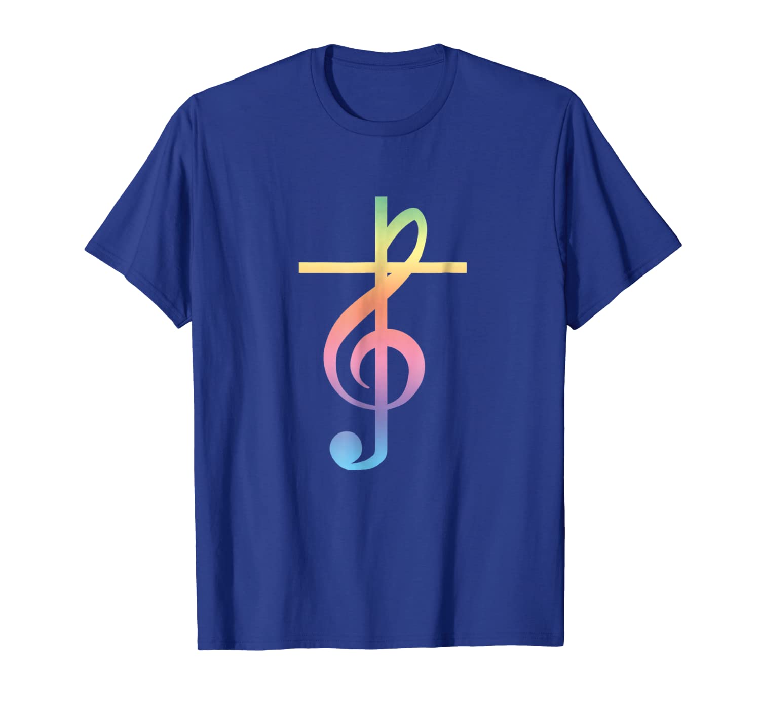 

religious christian music choir tshirt treble clef rainbow, White;black