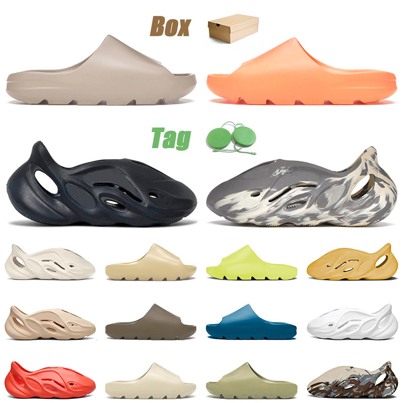 

With Box Slides Slipper Runner Mens Womens Platform Cream Clay Moon Grey Pure Enflame Orange KID Rubber Bottom Designer Loafers Eur 32-47, A10 36-45