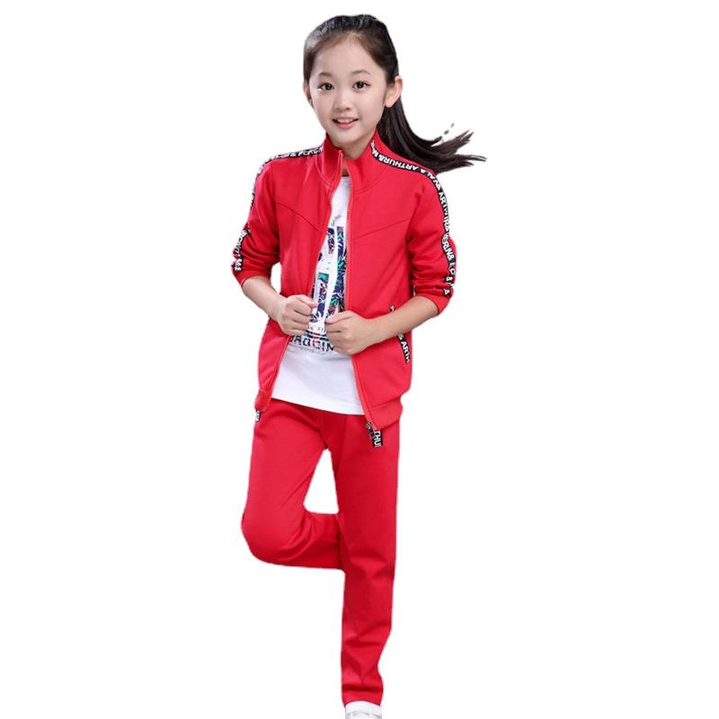 

Clothing Sets Child Tracksuit 2021 Girls 4-15 Girl Outfits 2 Piece Sport Spring Set Kids Training Suit, White
