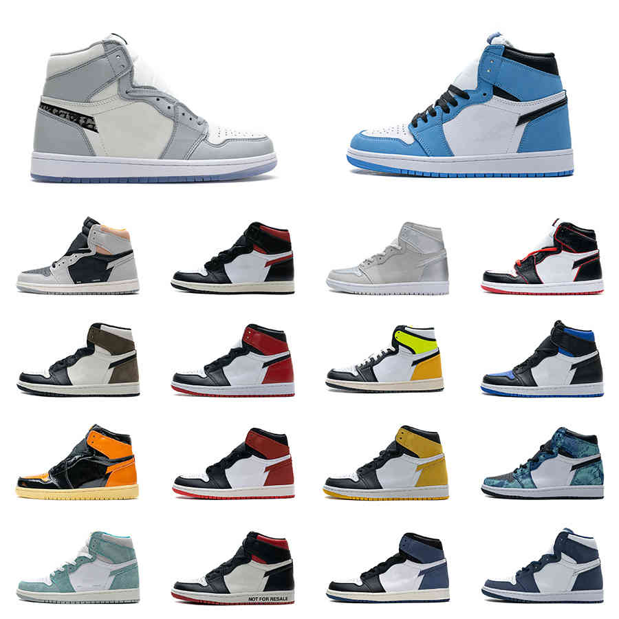 

Mens Unc University Blue Basketball Shoes 1s 1 High Top Smoke Neutral Grey Red Black Toe Bred Turbo Green Dark Mocha Game Royal Metallic, Shown