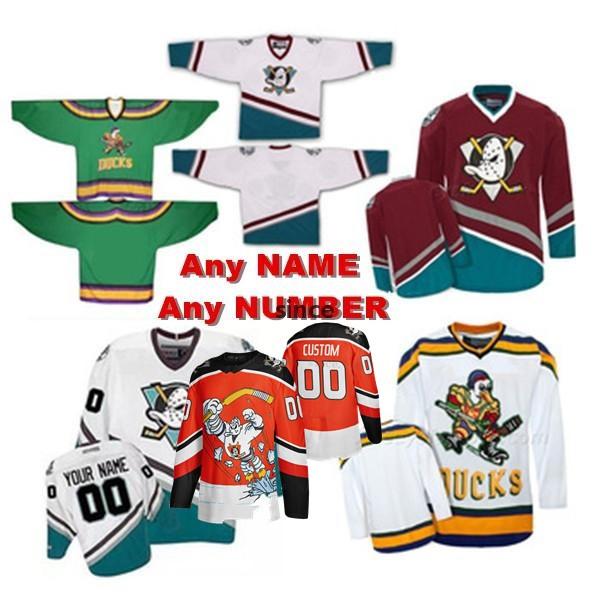 

Mens Mighty Movie Ducks Hockey Jerseys Size S -6XL Customize to Any name Any Number Mens Womens Youth, As photo 5