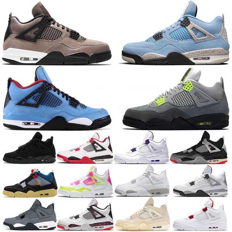 Hot 4 Men Basketball Shoes 4s Black Cat Bred Cool Grey University blue The Pizzeria Royalty mens women trainers Sports Sneakers Eur 36-47