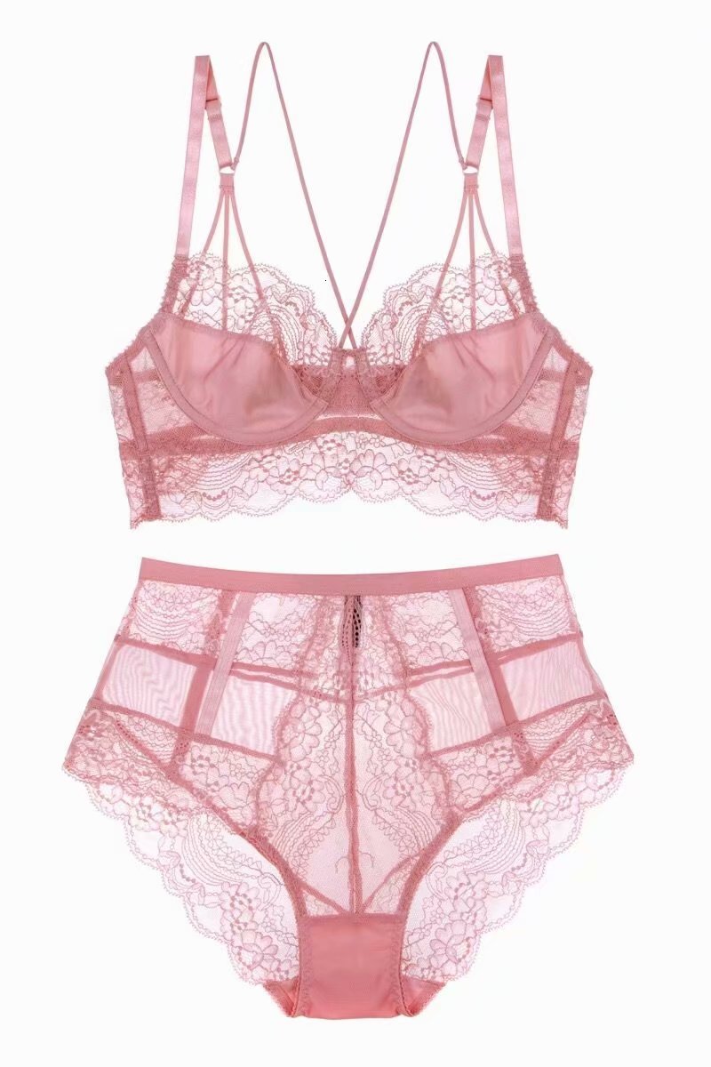 

bras sets high waist, sexy, ultra thin, gathered and adjusted lace back bra suit 18406, Red;black