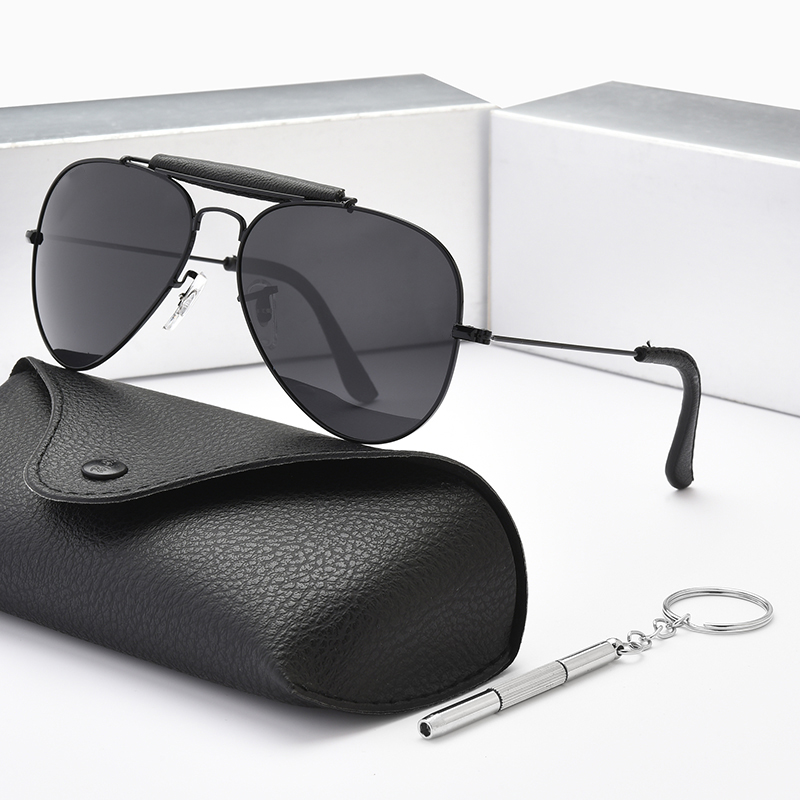 

2021 High Quality Classic Round Men's Fashion Sunglasses Ladies Beach Outdoor Cycling Goggles UV400 Sun Visor Polarized Glass Lens 8 Color Band Box3422