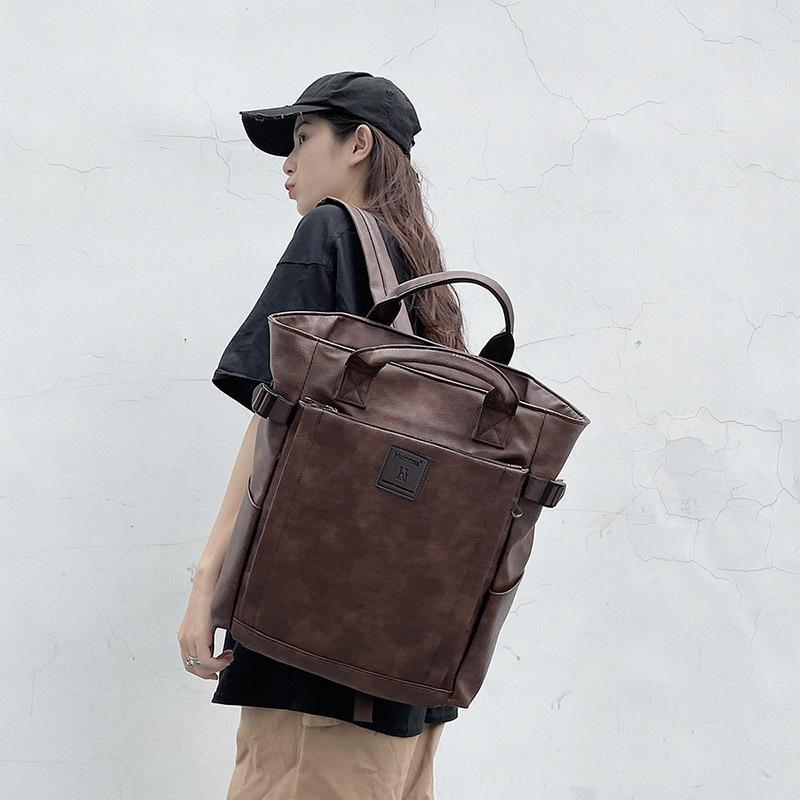 

Backpack Designer Women Backpacks PU Leather Travel Men Large Capacity School Bags Female Big Totes Student Laptop Bagpack, Black