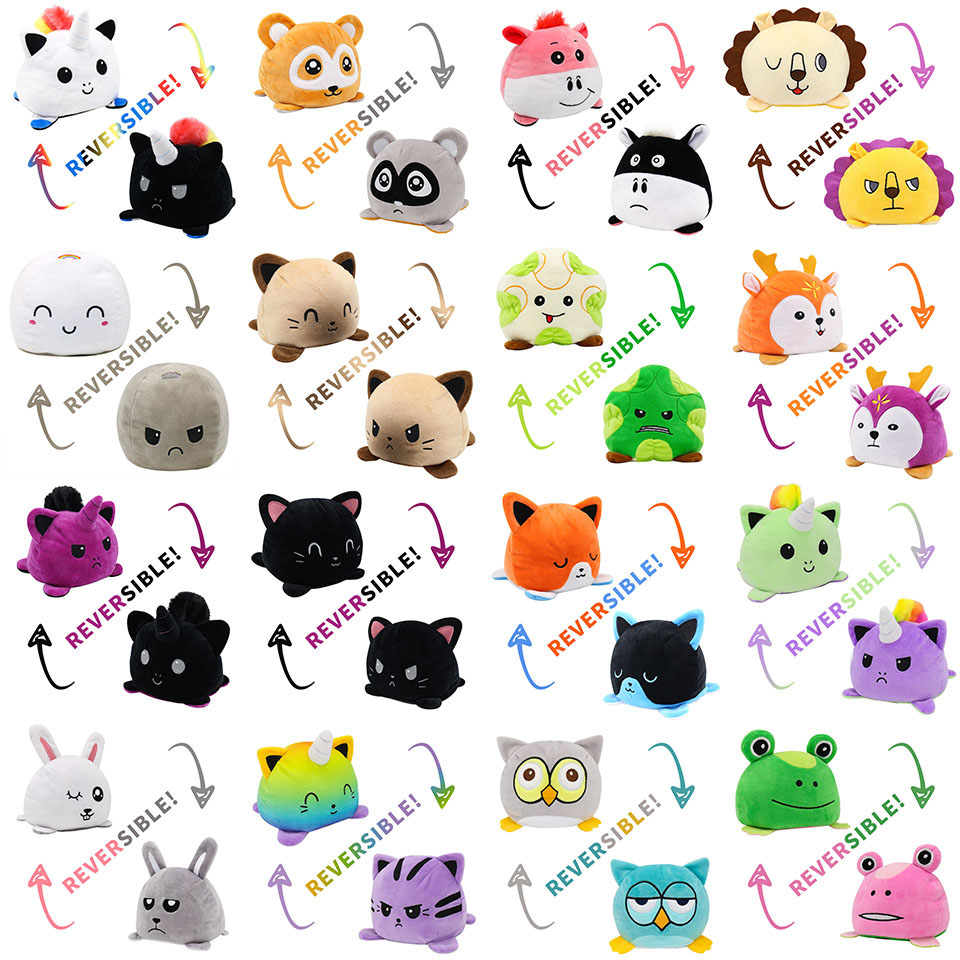 

15cm Animal Flip Plush Toys Unicorn Cat Lion Rabbit Plush Toy Kawaii Stuffed Doll Christmas Gift Cute Red Small Plush Toy Gift
