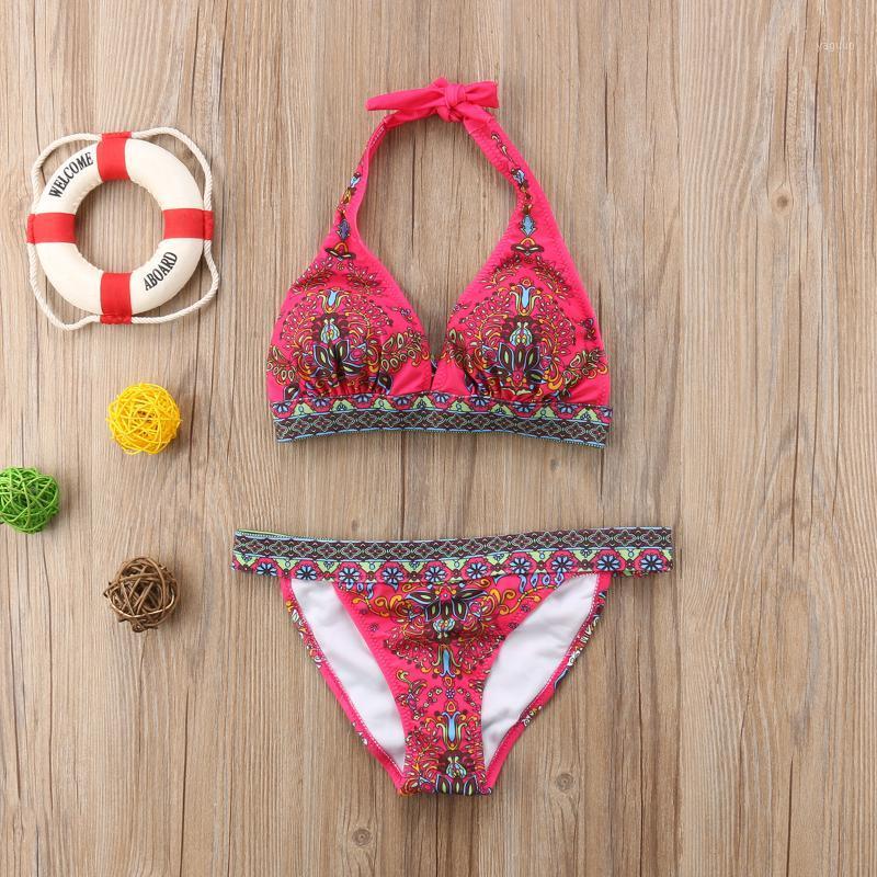 

Women' Swimwear Boho Floral Printed Bikini Set Women Push-up Swimsuit Bandage Swimming Ethnic Costume Bathing Suit Monokini Beachwear, Blue