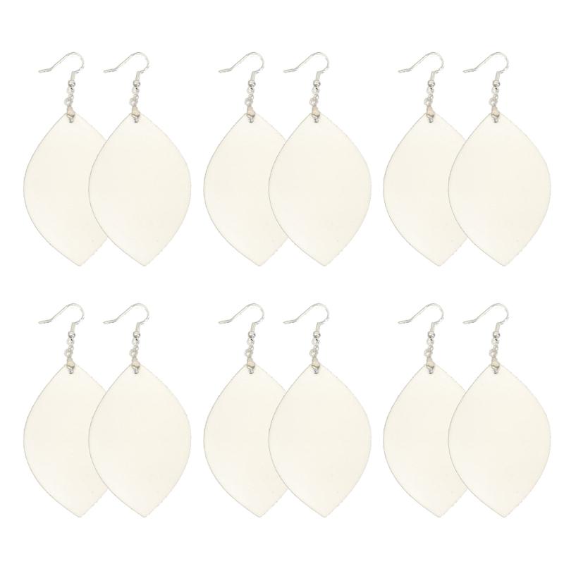 

Dangle & Chandelier 6 Pairs Handmade Wooden Sublimation Blanks Earring MDF Printing Earrings For Women Jewelry Making