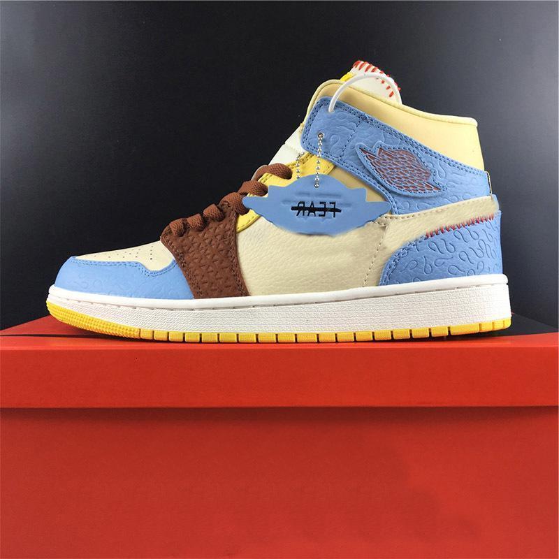 

Wholesales Designer Fashion The Fearless Ones High Mid Basketball Shoes Multi Colors Mens Women Sport Sneakers Size 5.5-12, Blue brown