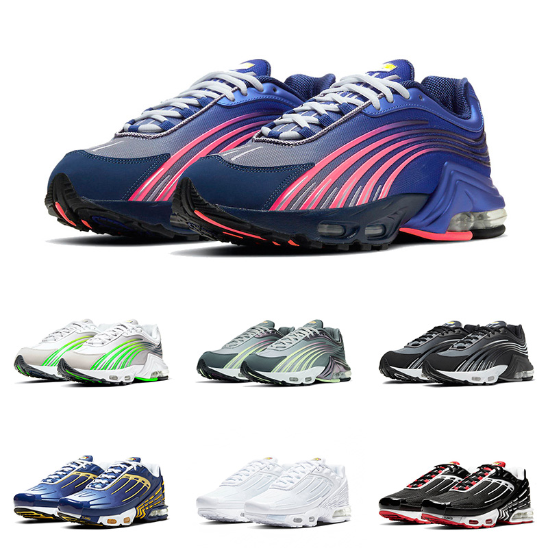 

2021 Top Quality Tuned 3 Tn Plus 2 Running Shoes Deep Royal Blue Mens Women College Grey Crimson Red Trainers Sneakers 36-46, Shown