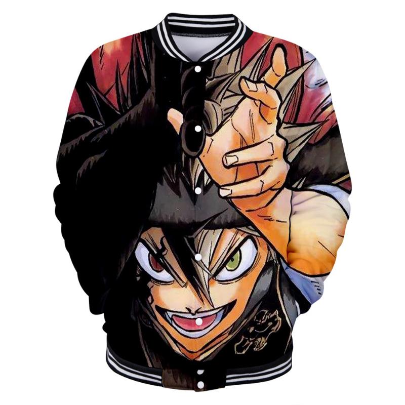 

Men's Jackets Japan Anime Black Clover 3D Baseball Jacket Men Bomber Asta Yuno Noell Silva Cosplay Costume Uniform Outwear, Black;brown