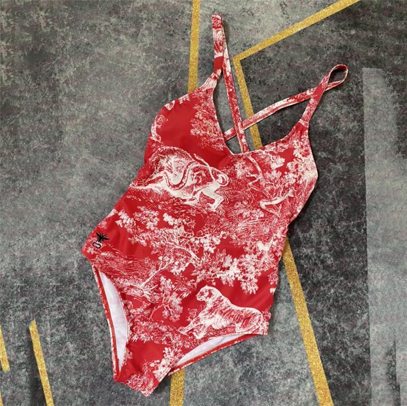 

Fashion Tiger Pattern Split Swimsuit Designers Womens Bikinis Textile Girls Beach Swimming One Piece Swimwear 5 Styles, As pic