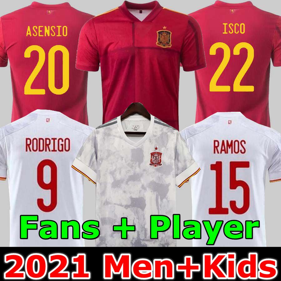 

Spain Soccer Jersey Fans and player version RAMOS PIQUE men kids shirt 20-21 ASENSIO MORATA ISCO INIESTA Football kit Home away uniforms, Black;yellow