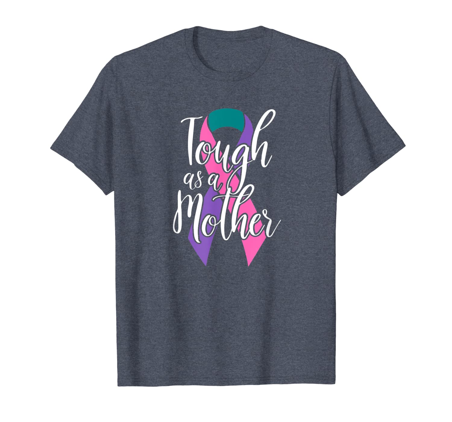 

thyroid cancer awareness shirt for mom - tough as a mother, White;black