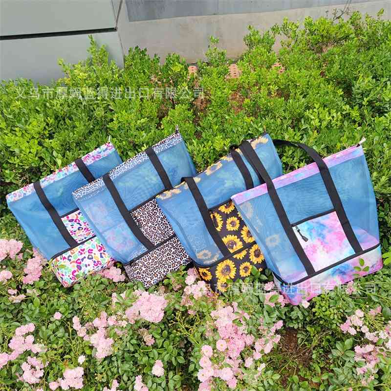 

New outdoor diving material printing thermal insulation protection picnic portable travel multi-function messenger ice bag, Red