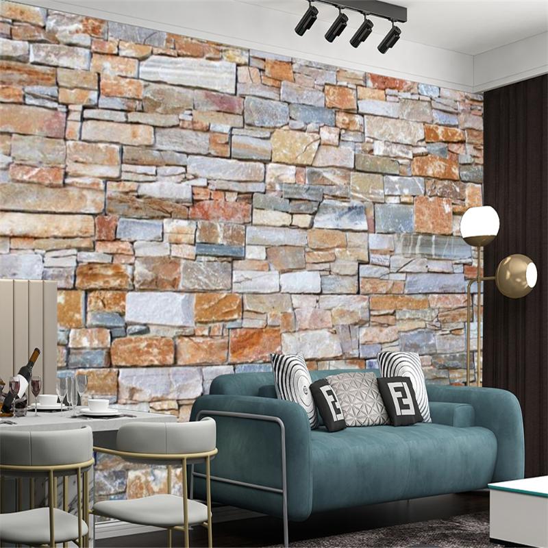 

Wallpapers 3d Wallpaper Wallcovering Vintage Stone Brick Wall Painting Home Interior Living Room Bedroom Kitchen Mural Modern, As pic