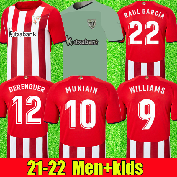 

21 22 Club Soccer Jerseys BERENGUER 2021 2022 MUNIAIN Athletic Bilbao WILLIAMS Football shirt RAUL GARCIA VILLALIBRE Jersey, Away 21/22