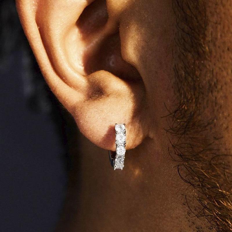 

Hoop & Huggie Iced Out Bling Minimal Delicate Classic Girl Women Men Jewelry Multi Piercing Clear CZ Geometric Mini Small Earring