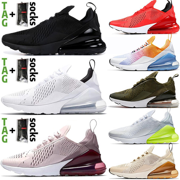 

2022 Cushion 270s Mens Running Shoes Bred Triple Red Black White Olive 27c Sports Designer Sneakers Rainbow Women Trainers Breathable airs Chaussures, 31