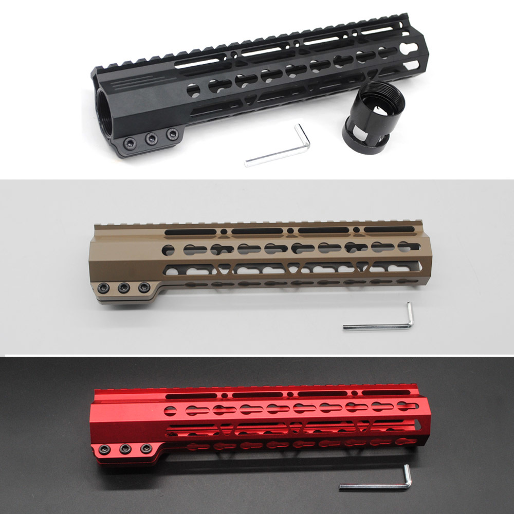 

Black / Tan / Red 10'' inch Slim Keymod Handguard Free Floating Picatinny Rail Mount System Fit .223/5.56 Rifle AR-15/M4/M16, Colors