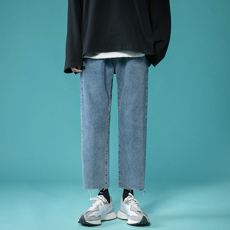 

men's jeans pants baggy male jeans, quality, comfortable and versatile, casual, straight-legged jeans u1ib, Blue