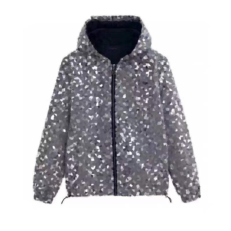 Fashion Reflective Men's Jackets Hooded Jacket Outerwear Coats for Men Women Blue Gray 2colors Size S-2XL L1