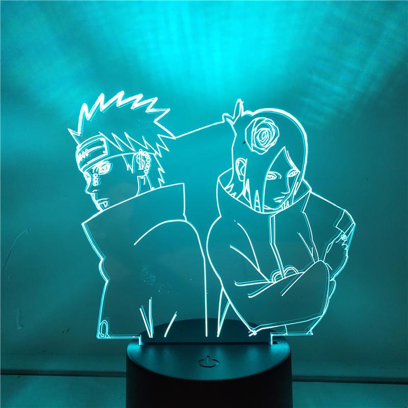 

Night Lights USB Model Table Lamp Naruto Shippuden Pein Konan Anime 3D Illusion Light Children Bedroom Home Decorative LED Boy Gift