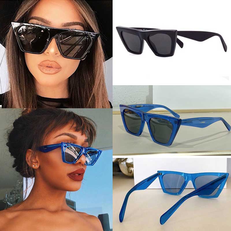 

22SS Cat eyes style Sunglasses For men and women spring Anti-Ultraviolet 41468 Retro Shield lens Plate Square full frame fashion outdoor Eyeglasses With original box