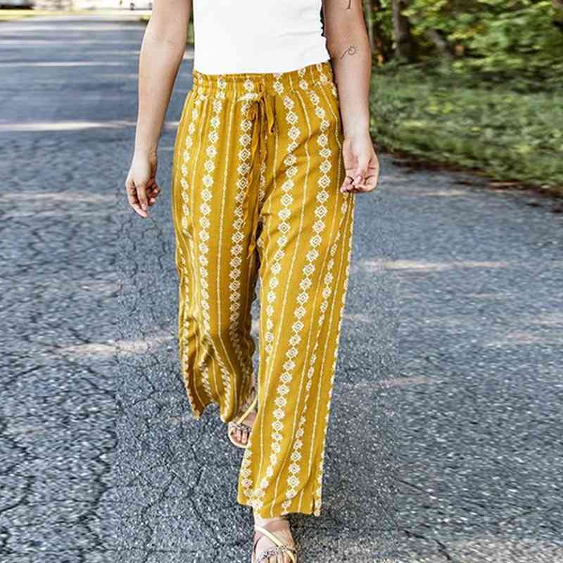yellow beach trousers