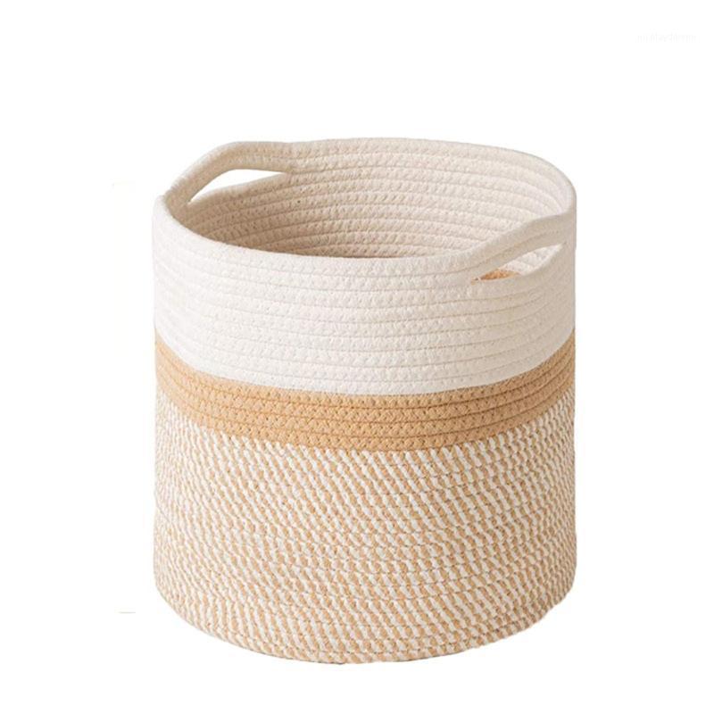 

Storage Baskets Hand Woven Flower Pot Basket Laundry Closet Bins Toys Container Planter Holder Baby Nursery Organizer