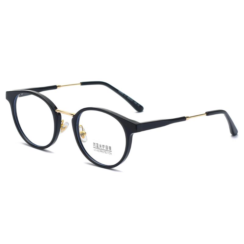 

Sunglasses 2022 Retro Metal Round Anti Blue Light Glasses Men's Women's Optical Eyeglasses AC Lens Prescription Myopia Frame