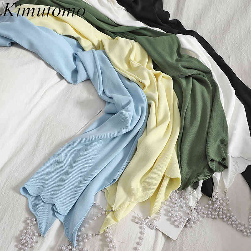 

Kimutomo Summer Dress Knitted Wave Side Beading Sling Dresses Korean Solid Color Sleeveless Slimming Elegant Vestido 210521, Green