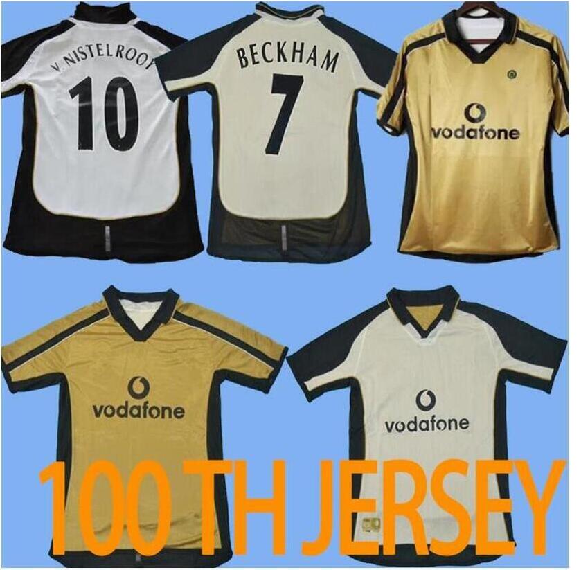 

Manchester Retro M-u 100th United man utd Anniversary Edition -2XL (Can be worn on both sides) soccer jersey 888, Black