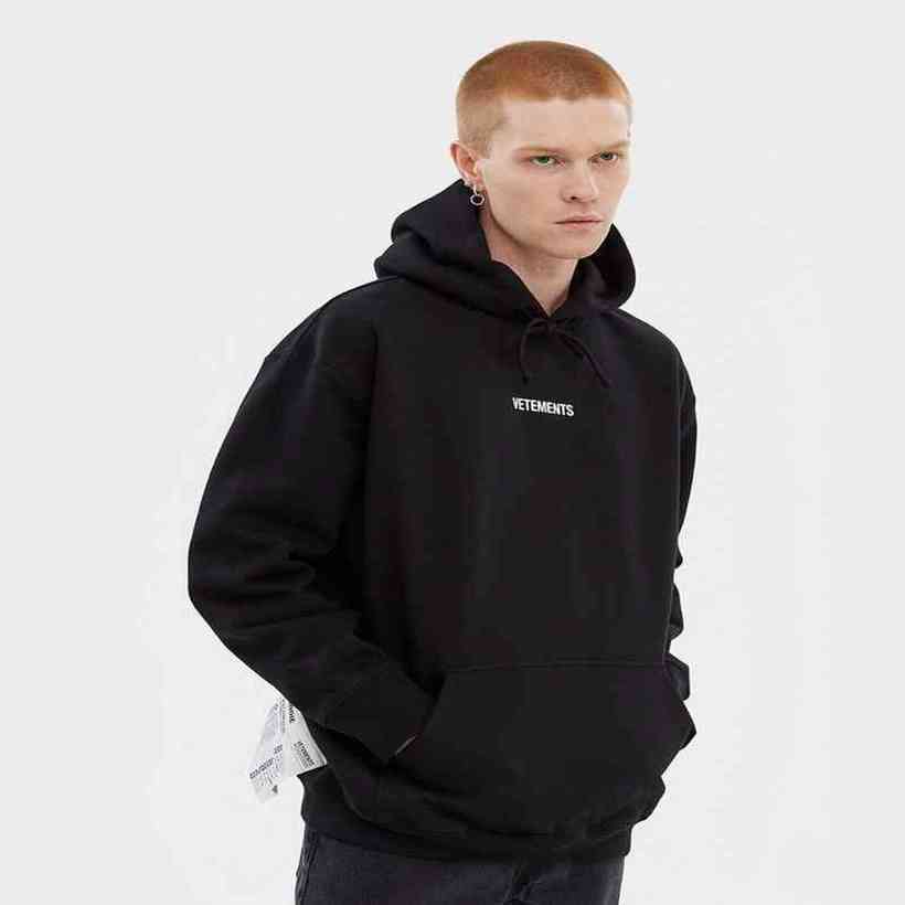 

21SS Basic fund long sleeve 100% cotton hoodie versatile men women vintage vetements hoodies, White