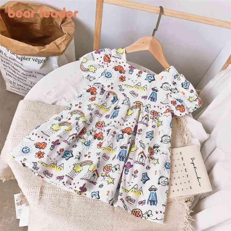 

Girl Dresses Clothes Summer Flower Cildren Princess Cartoon Print Fashion Children Clothing 210429, Ah1459white