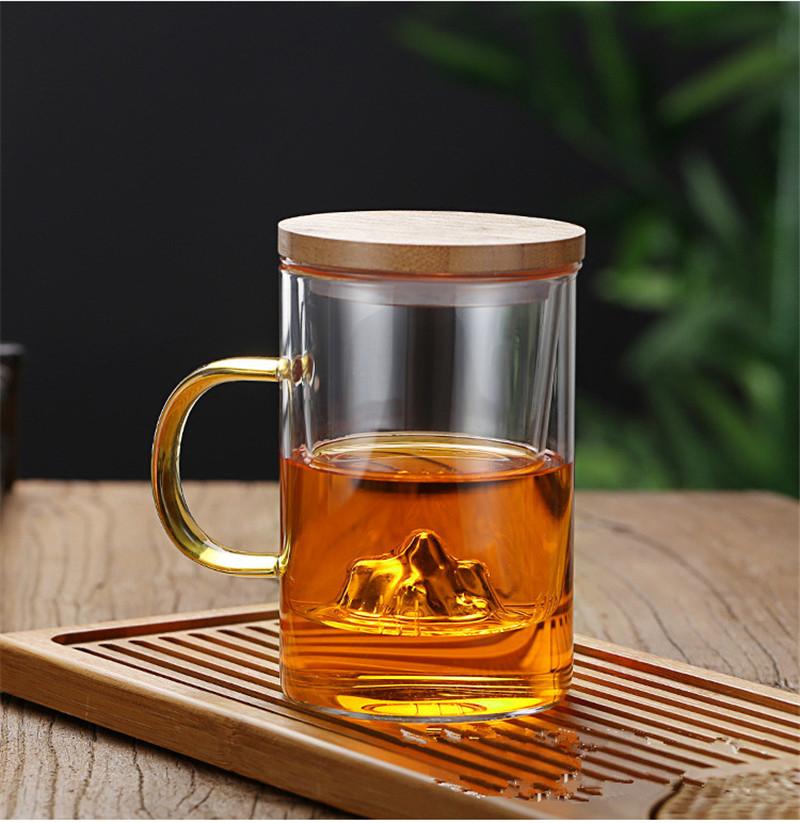 

Mugs Original Design Colorful Ear Glass Mug Handmade Simple Wave Coffee Cup For Water Flower Infuser Teaware Tea Set Drinkware, Black