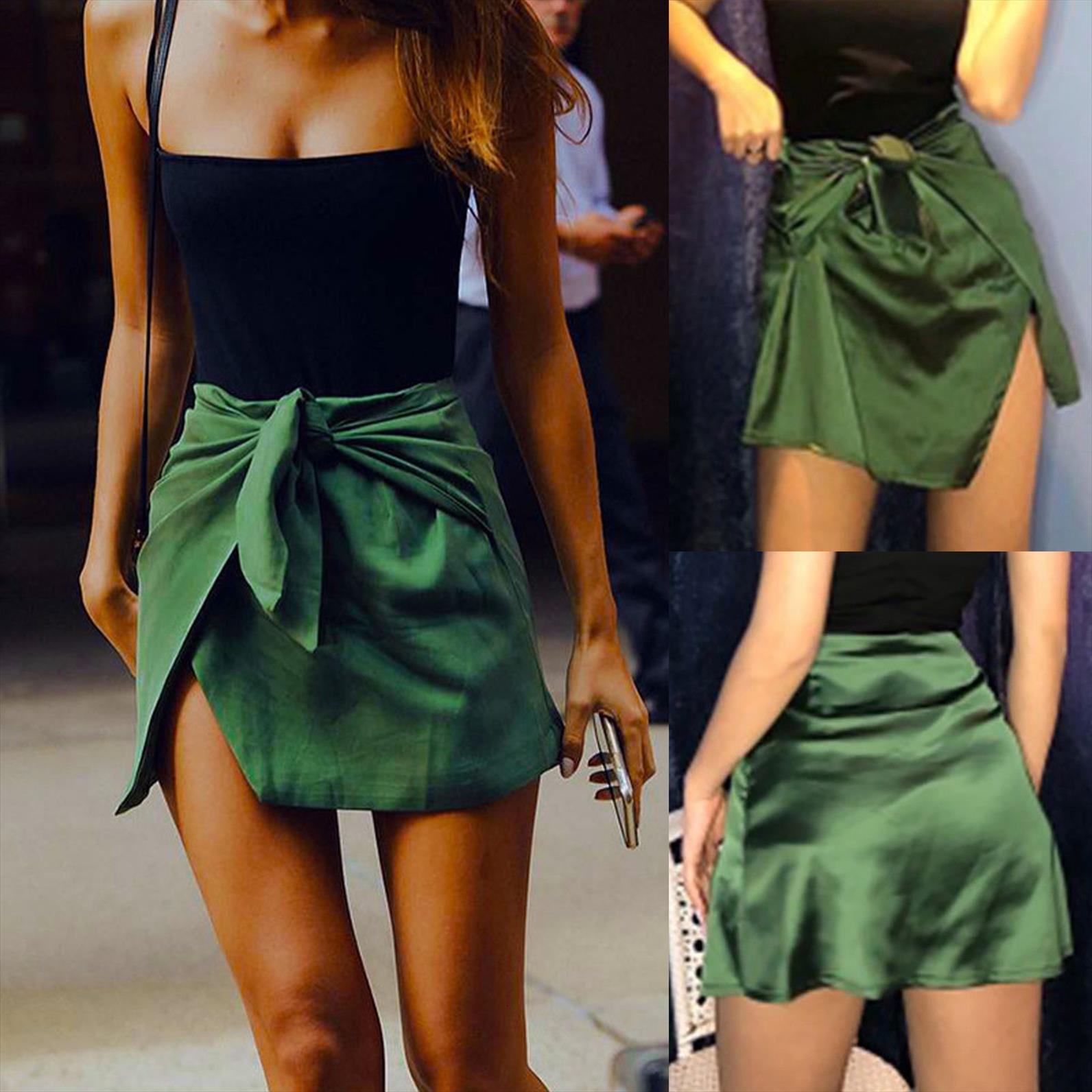 

summer ins korean casual womens skirts slim temperament high buttocks solid color burr edge irregular a line, Black