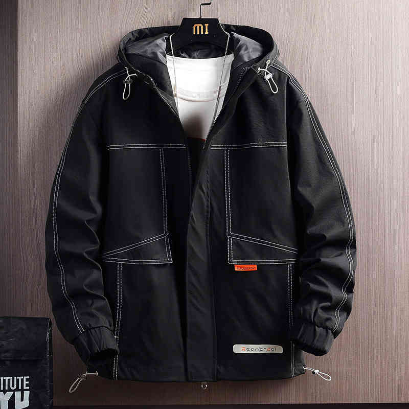 

coat and winter korean fashion 2021 new autumn cloth handsome work et men's line, Black
