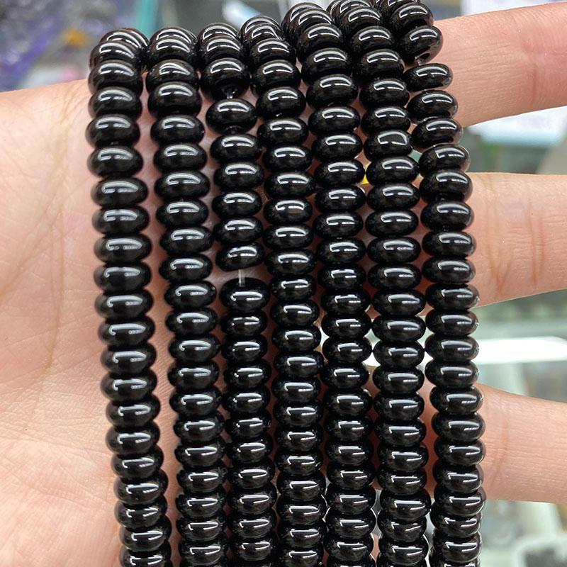 

Other Black Agates Beads Onyx Wheel Loose Spacer For Jewelry Making Diy Bracelets Accessories Findings 3x6mm 3x8mm 3x10mm