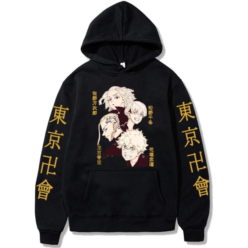 

Men's Hoodies & Sweatshirts Tokyo Revengers Harajuku Anime Print Streetweat Sweatshirt Casual Loose Men/Women Pullover Hoody, Black