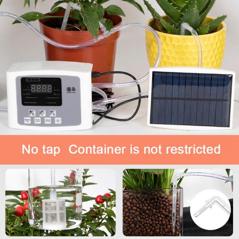 

Irrigation Timer Solar Energy Automatic Watering Device Garden Dual Pump Controller Plant System Drip Equipment Equipments