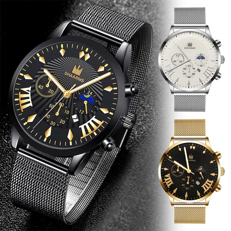 

Wristwatches Men Calendar Digtal Watches Stainless Steel Band Watch For Women Luxury Business Quartz Wristwatch Male Fashion Sport Clock, Type a-black