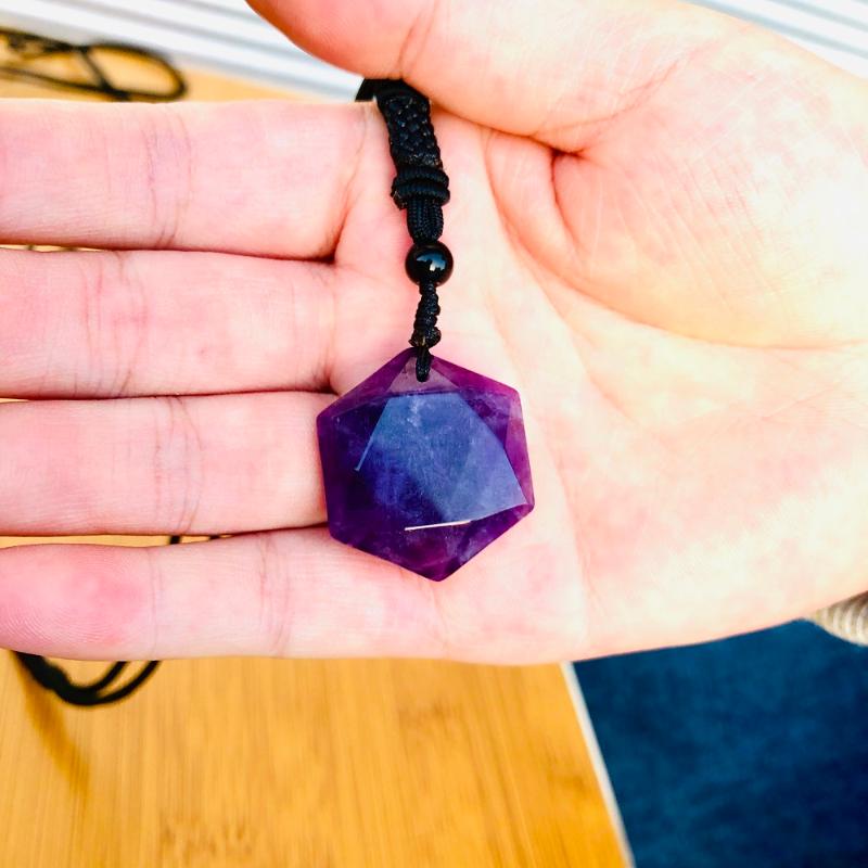 

Pendant Necklaces Natural Amethysts Star Of David For Women Wealth Men Amulet Energy Stone Judaism Jewelry, Silver