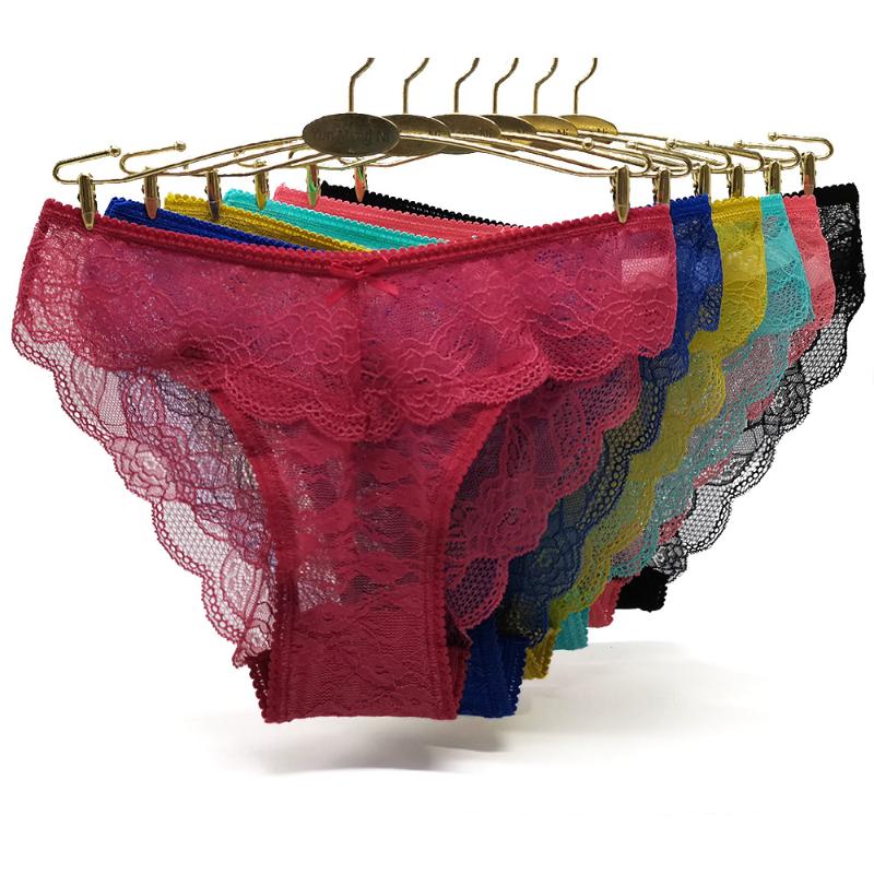 

Women's Panties BOYSWE 5 Pcs / Lots Sexy Lingerie Underwear Solid Color Full Lace Transparent 89453, Multi