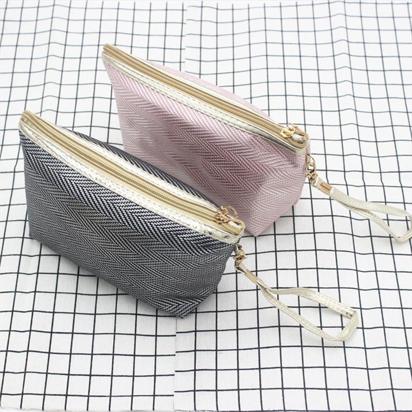 

purdored 1 pc solid cosmetic bag flash women makeup organizer pu travel toiletry pouch necessarie dropshipping