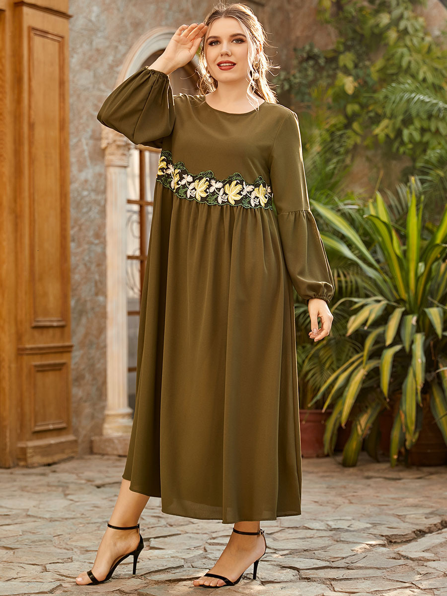 

Casual Dresses Kaftan Robe Eid Mubarak Abaya Dubai Turkey Islam Muslim Dress Moroccan Ramadan Pleated Maxi for Women Vestidos Larg, Green
