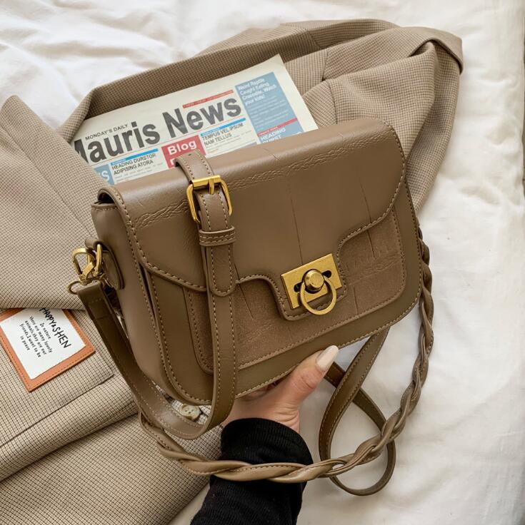 

wholesale women bag simple atmospheric pressure flower leatheres shoulder bags retro leather messenger handbag street trend Stone leathers handbags