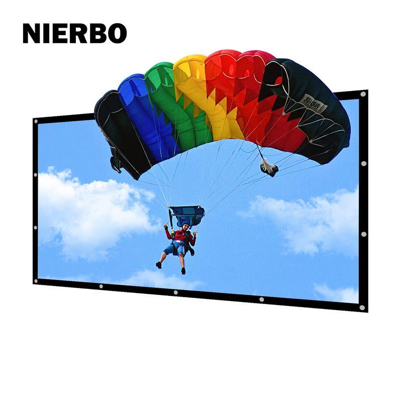 

Projection Screens NIERBO Screen Portable Projector 72inch 84 Inch 100 16:9 Outdoor Movie For Travel Home Theater