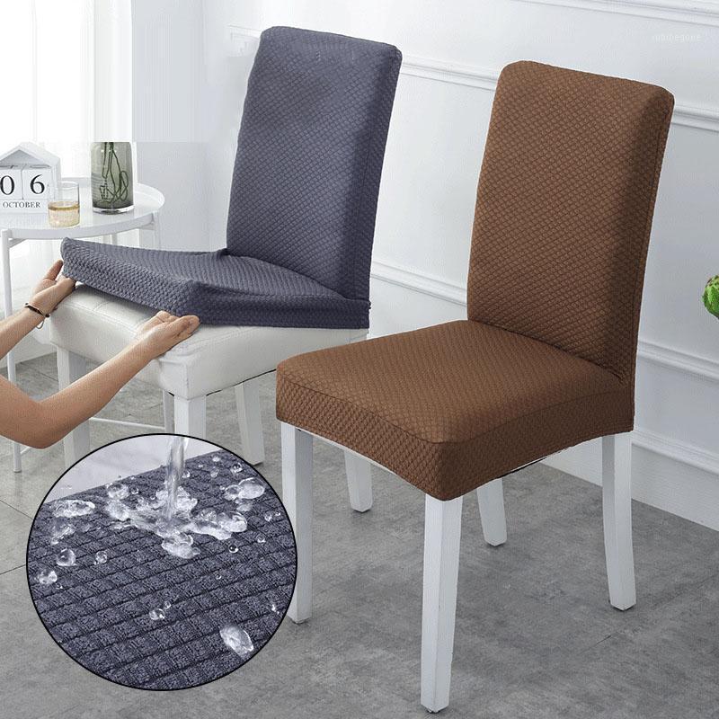 

Polar Fleece Thicken Waterproof Chair Cover European Non-Slip Covers Anti-Dirty Simple Solid Color Plaid Elastic Slipcover