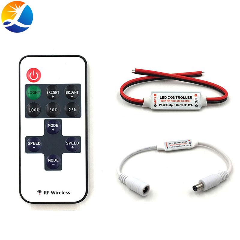 

Wireless Mini Controller For LED Strip Lamp Bulb Lights Dimming 5V 12V 24V Remote Control Dimmer Switch DC/ Wire Connector RGB Controllers